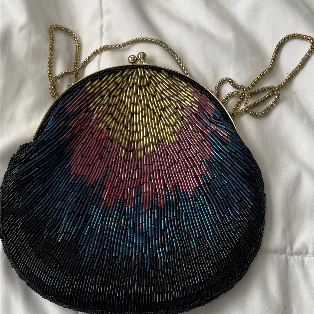 Vintage Elegant Multicolor Beaded Evening Bag